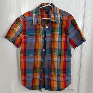 Eddie Bauer Colorful Plaid Kids Button Down Shirt